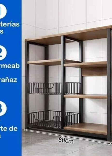 Organizador de 4 Niveles - Metal con rejillas Moderno y Minimalista