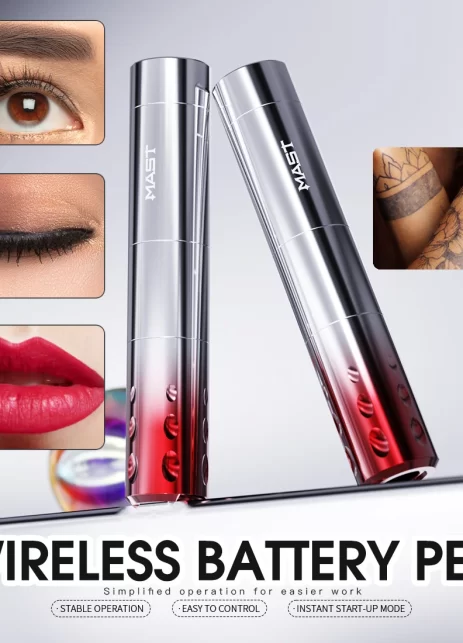 MAST máquina de tatuaje inalámbrica -maquillaje permanente, cejas, labios, cartuchos universales