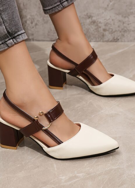 Zapatillas de punta elegante - tacón grueso para toda ocasión