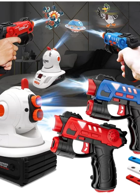 Proyector de juegos - con láser infrarrojos mini pistola de juguete, Dinosaurios, OVNIS+