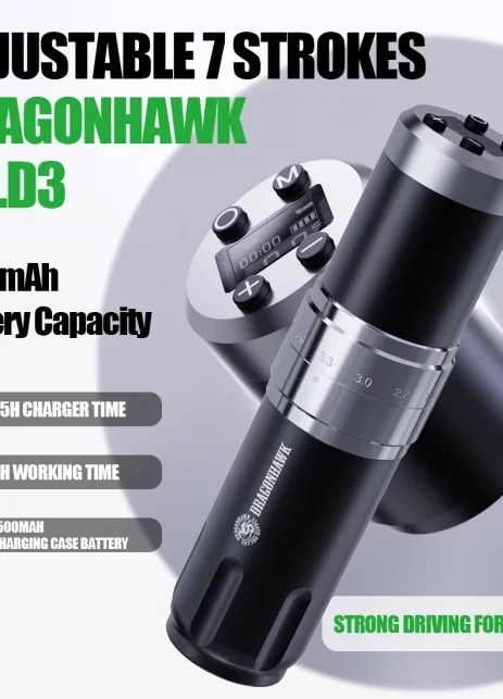 Dragonhawk X10 stroke ajustable - máquina rotativa inalambrica