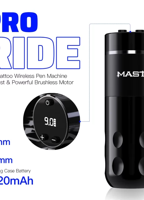 Mast Rider Pro máquina rotativa de tatuaje inalámbrica-pantalla LED y batería