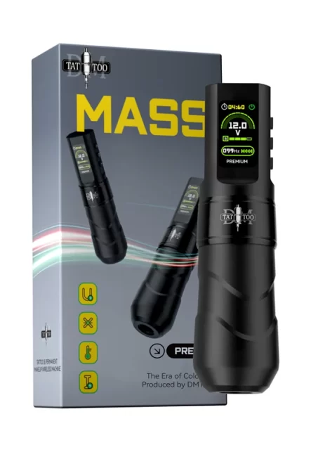 Máquina de tatuaje inalámbrica MASS- rotativa, con batería de litio y pantalla LED
