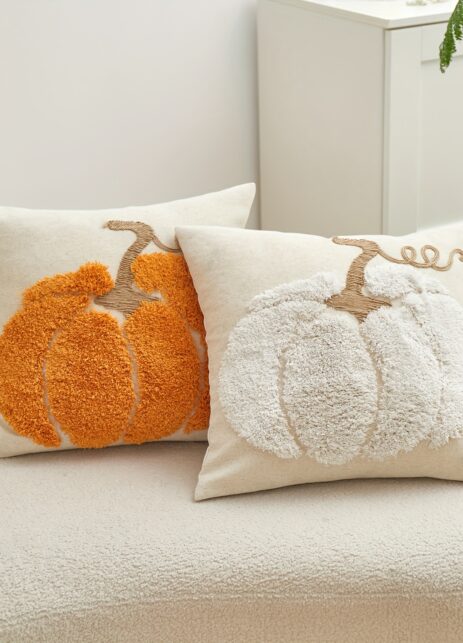 Funda decorativa de Algodón - de forma en Calabaza Bordada